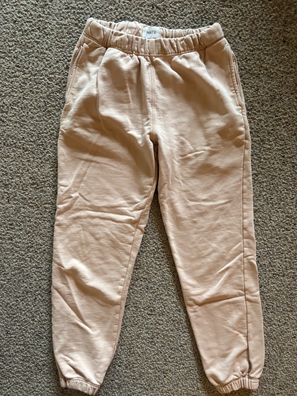 MATE the Label Relaxed Fleece Pocket Sweatpants- size small, color Rosebud